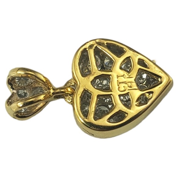 14 Karat Yellow Gold Diamond Heart Pendant #16832 - Picture 4 of 8